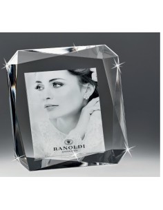 Portafoto in cristallo lavorato a mano, foto 10x10 | Ranoldi -RANOLDI