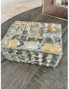 Portagioie in cristallo con foglia oro e foglia argento, 17 x 13 x 11 cm | Ranoldi -RANOLDI 2