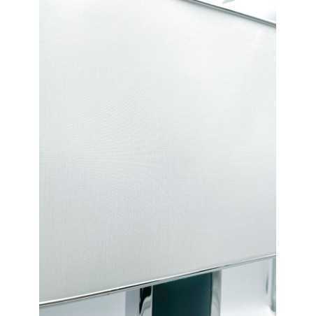 Lampada da tavolo Skin in pelle verde con finiture cromo e paralume bianco, E27 | Cresia -CRESIA