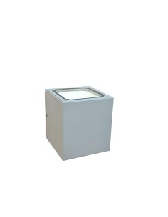 Applique a cubotto in alluminio grigio biemissione, 2 GX53, IP54 | Gea Luce -GEA LUCE