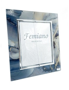 Cornice effetto marmo blu, grigio e oro con bordo argentato, foto 18x24 | First Class -FIRST CLASS - FEMIANO - ELITE