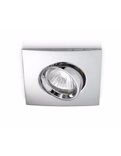 Faretto da incasso quadrato orientabile in cromo lucido, GU10 dimmerabile, IP20 | Gea Luce -GEA LUCE