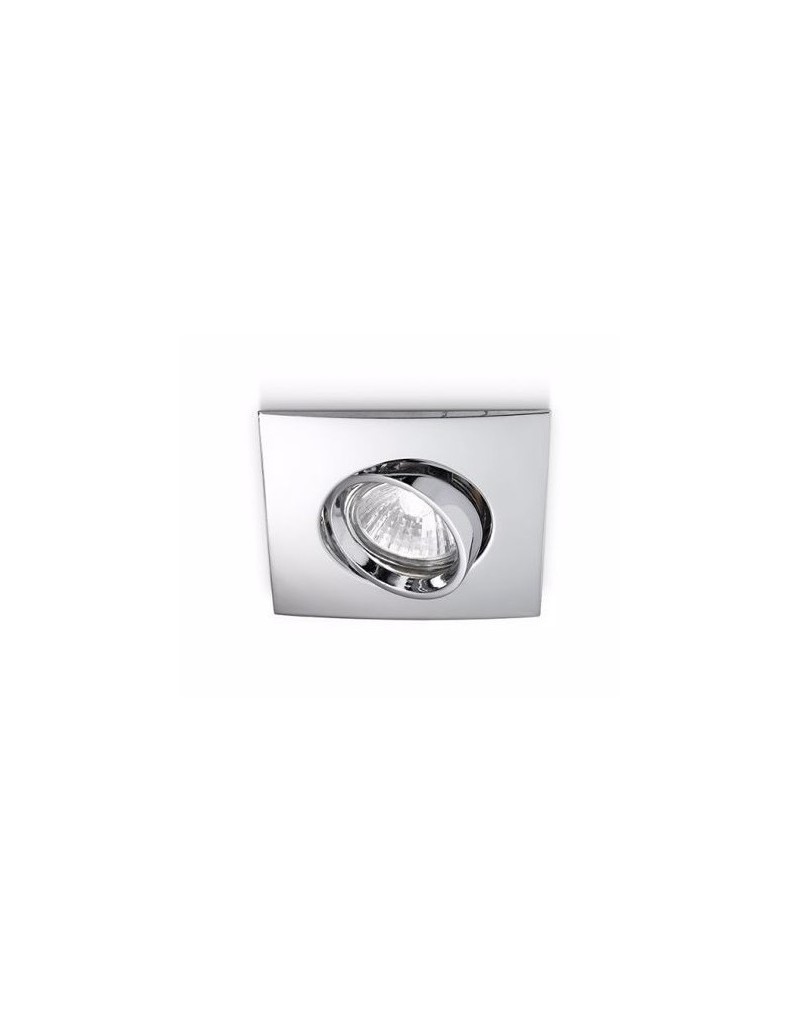 Faretto da incasso quadrato orientabile in cromo lucido, GU10 dimmerabile, IP20 | Gea Luce -GEA LUCE