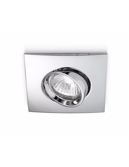Faretto da incasso quadrato orientabile in cromo lucido, GU10 dimmerabile, IP20 | Gea Luce -GEA LUCE