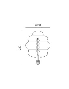 Lampadina LED decorativa a coglimiele fumè E27, 6 W 2700 K, dimmerabile | Gea Luce -GEA LUCE 2
