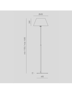 Piantana Tara in metallo nero e cromo con paralume bianco reclinabile, E27 | Gea Luce -GEA LUCE 2