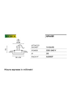 Faretto da incasso Mars tondo in alluminio bianco per cartongesso, Ø 9,8 cm, GU10 | Gea Luce -GEA LUCE 2
