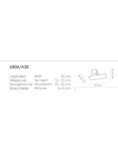 Applique da quadro Lettura 30 cm in ottone satinato con snodo regolabile, 2 G9 | Porreca -PORRECA 2