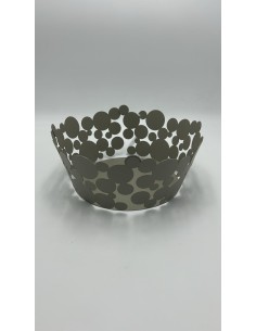Centrotavola portafrutta Bolle in metallo tortora, taglio laser | Ceart -CEART