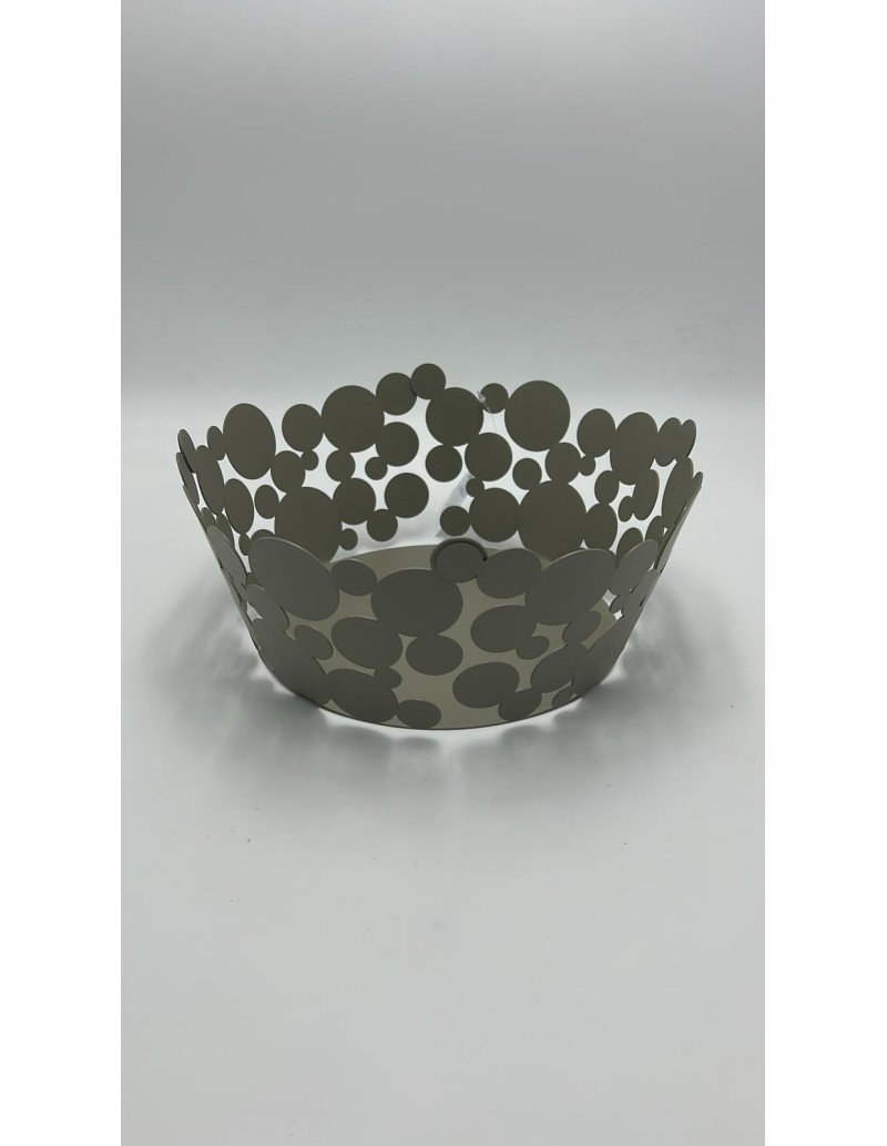 Centrotavola portafrutta Bolle in metallo tortora, taglio laser | Ceart -CEART