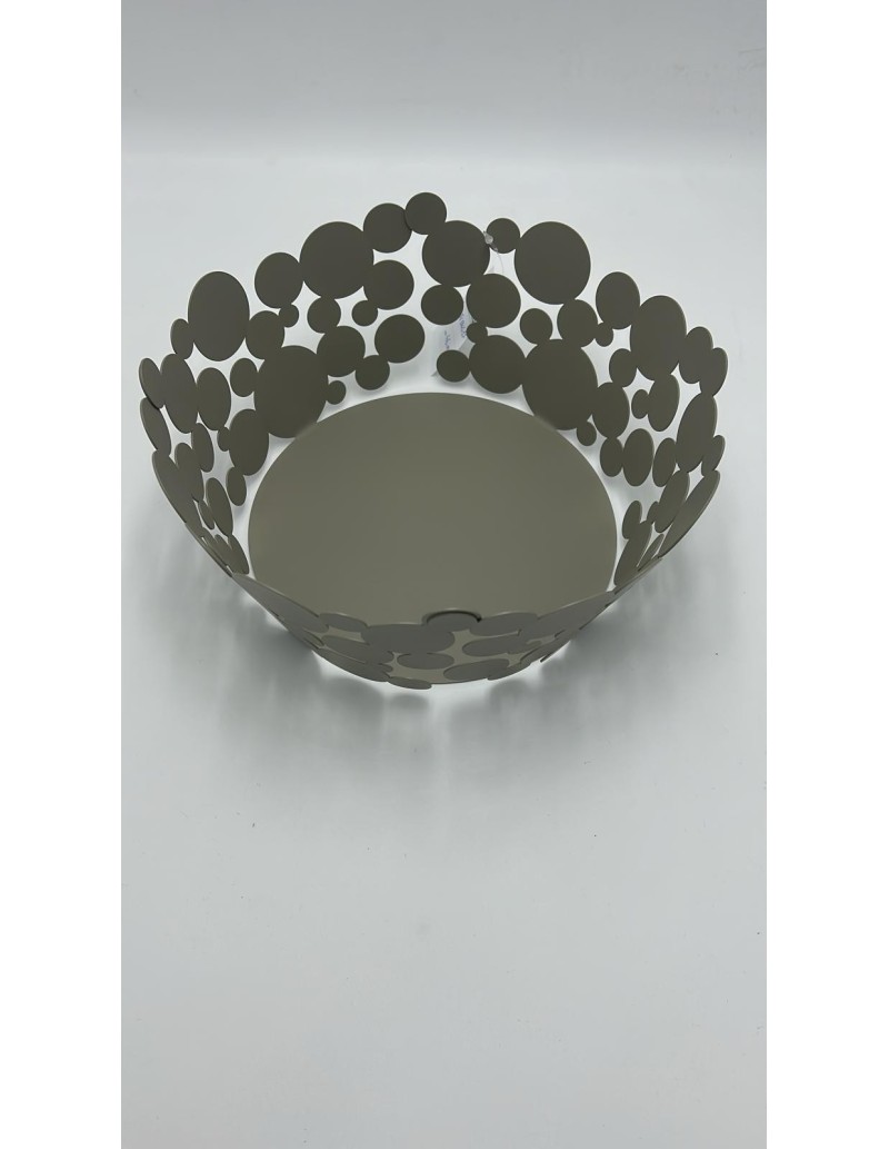 Centrotavola portafrutta Bolle in metallo tortora, taglio laser | Ceart -CEART