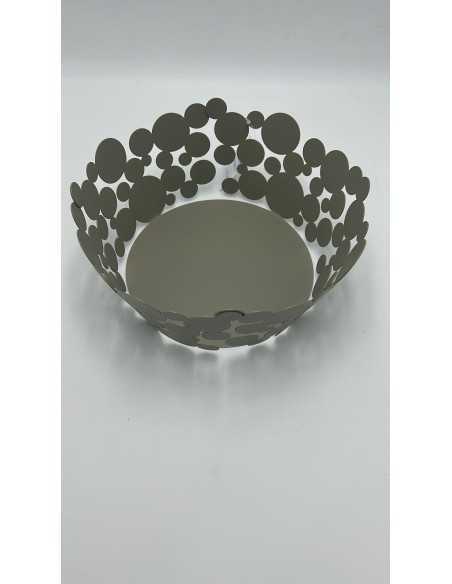 Centrotavola portafrutta Bolle in metallo tortora, taglio laser | Ceart -CEART