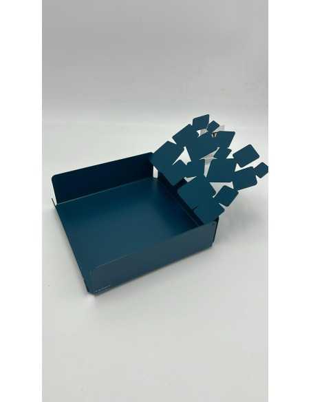 Materia portatovaglioli in metallo laccato petrolio 18x18 cm | Ceart -CEART