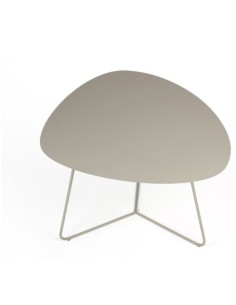 Tavolino da salotto Stone Big 72x66 cm in acciaio, piano ovoidale tortora | Ceart -CEART
