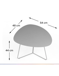 Tavolino da salotto Stone in acciaio bianco con ripiano ovoidale, artigianale | Ceart -CEART 2