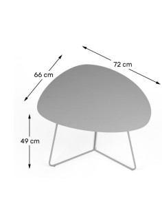Tavolino da salotto Stone Big 72x66 cm in acciaio, piano ovoidale tortora | Ceart -CEART 2