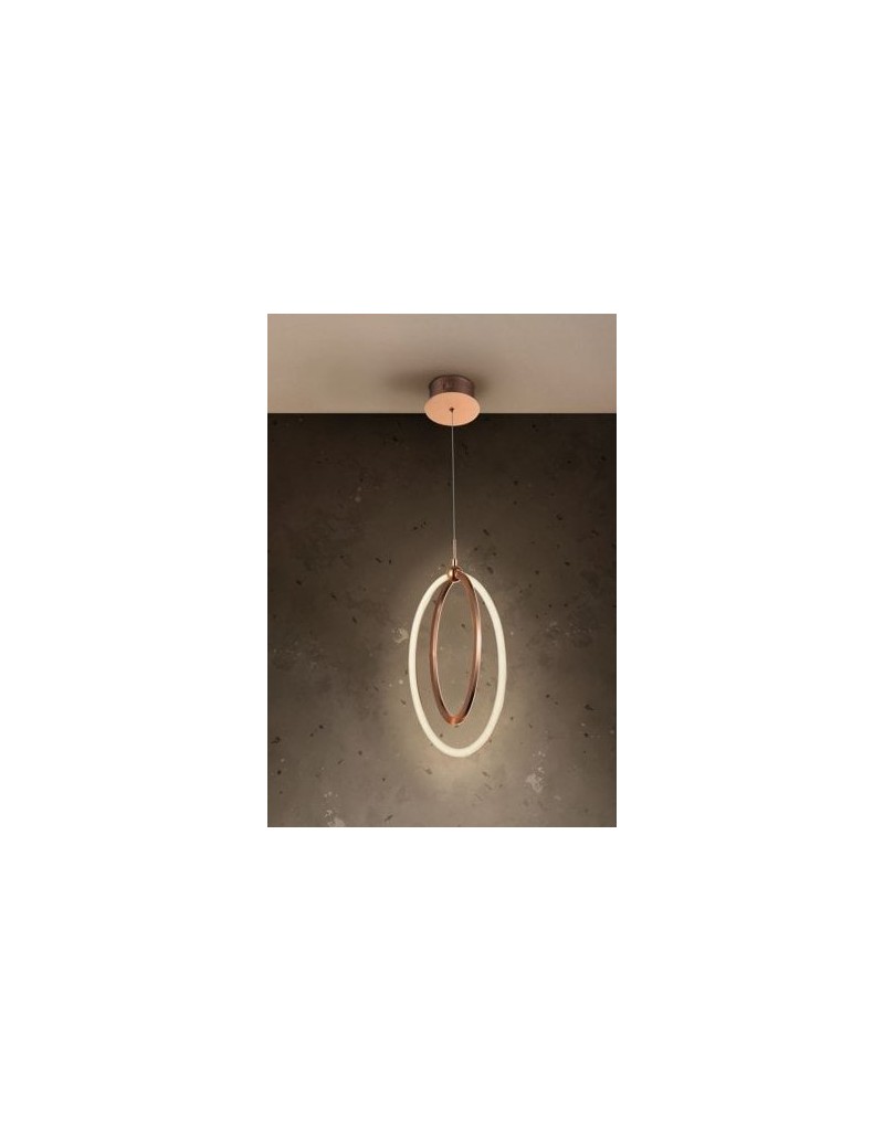 Sospensione LED Ocellis 40 cm in alluminio spazzolato oro rosa, 22 W 3000 K | Schuller -SCHULLER