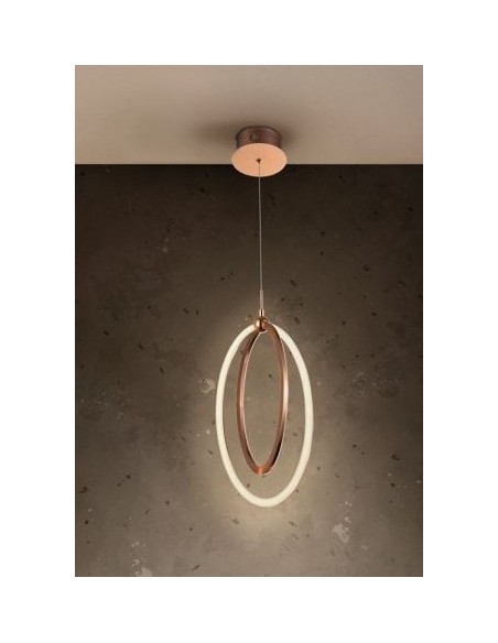 Sospensione LED Ocellis 40 cm in alluminio spazzolato oro rosa, 22 W 3000 K | Schuller -SCHULLER