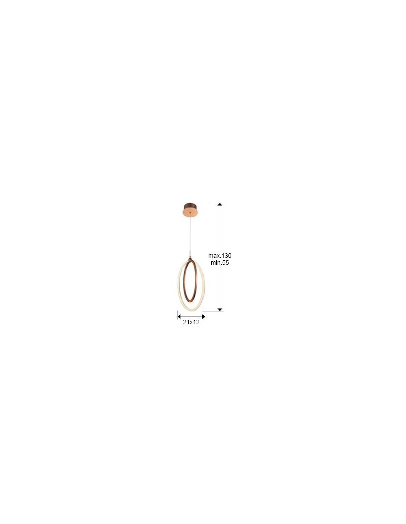 Sospensione LED Ocellis 40 cm in alluminio spazzolato oro rosa, 22 W 3000 K | Schuller -SCHULLER