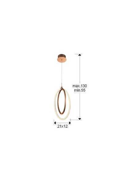 Sospensione LED Ocellis 40 cm in alluminio spazzolato oro rosa, 22 W 3000 K | Schuller -SCHULLER