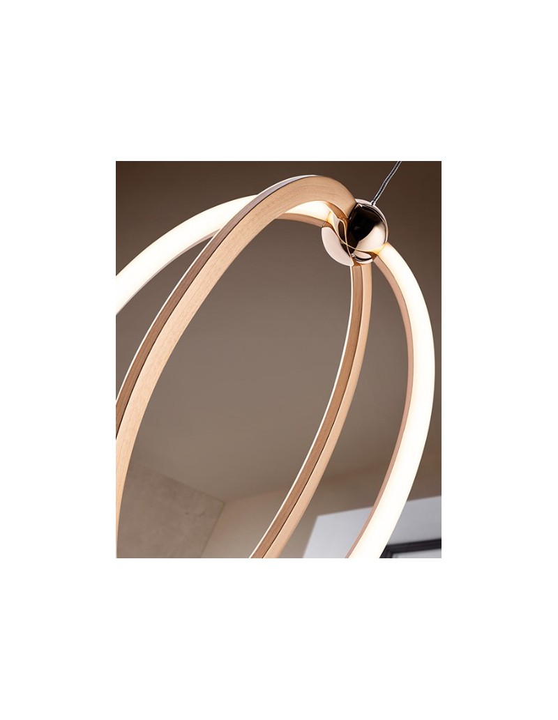 Sospensione LED Ocellis 40 cm in alluminio spazzolato oro rosa, 22 W 3000 K | Schuller -SCHULLER