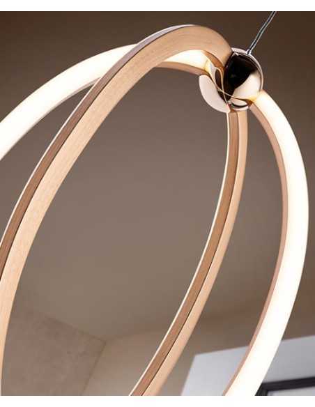 Sospensione LED Ocellis 40 cm in alluminio spazzolato oro rosa, 22 W 3000 K | Schuller -SCHULLER