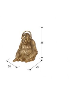 Statua Orango con cuffie e occhiali in poliresina foglia oro, H 36 cm | Schuller -SCHULLER 2