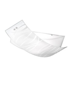 Plafoniera Agnese con vetri incrociati a vela bianco satinato, 63,5 cm, 2 x E27 | Gea Luce -GEA LUCE