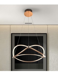 Lampada a sospensione LED Ocellis Ø 60 in alluminio spazzolato oro rosa, 45 W | Schuller -SCHULLER