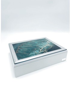 Emerald scatola porta gioie verde e oro con legno bianco | First Class -FIRST CLASS - FEMIANO - ELITE
