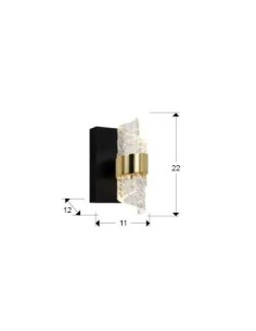 Applique LED Iliada in metallo nero e acrilico con dettagli oro, 7 W 656 lm 3000K | Schuller -SCHULLER 2
