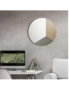 Specchio moderno tondo Ø 80 cm in vetro bronzo e fumé | Abitarte -ABITARTE