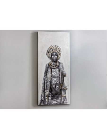 Quadro Kisai 70x160 cm ritratto di donna africana in acrilico su tela, cornice | Schuller -SCHULLER