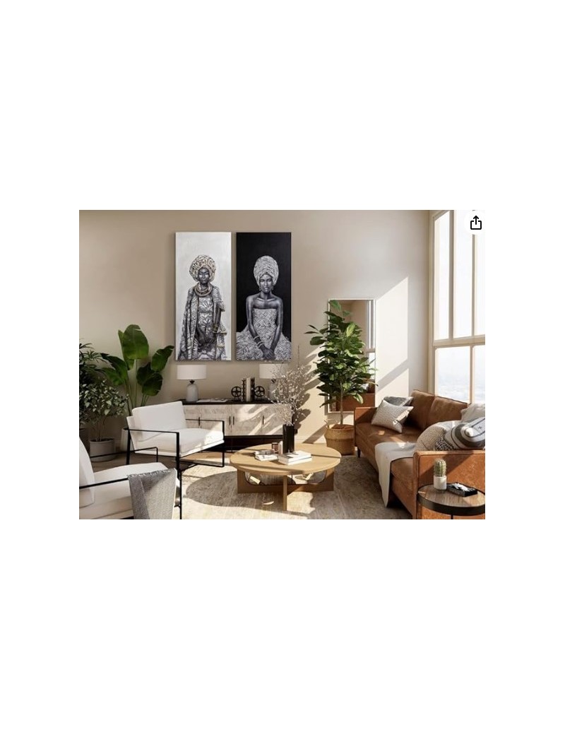 Quadro Kisai 70x160 cm ritratto di donna africana in acrilico su tela, cornice | Schuller -SCHULLER