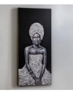 Quadro Johari 70x160 cm ritratto di donna africana in acrilico su tela, cornice | Schuller -SCHULLER 2