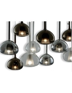 Lampada a sospensione Beba 5 luci in vetro borosilicato oro, bronzo e cromo, G9 | Sforzin -SFORZIN - MILOOX