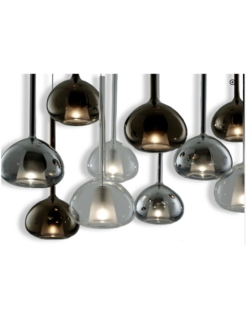 Lampada a sospensione Beba 5 luci in vetro borosilicato oro, bronzo e cromo, G9 | Sforzin -SFORZIN - MILOOX