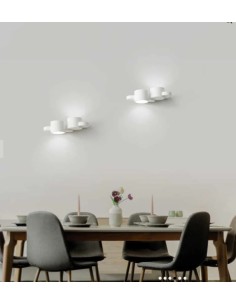 Applique Chio tonda in gesso bianco verniciabile, biemissione, 2 GX53, 34 cm | Sforzin -SFORZIN - MILOOX