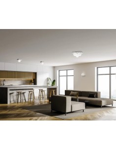 Plafoniera Cicladi in gesso con boccia in vetro soffiato bianco, 3 luci GX53 | Sforzin Miloox -SFORZIN - MILOOX 2