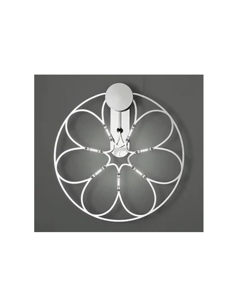 Applique LED Lafra ad anello Ø 45 cm in metallo cromo, 7 W 3000 K | Sforzin Miloox -SFORZIN - MILOOX
