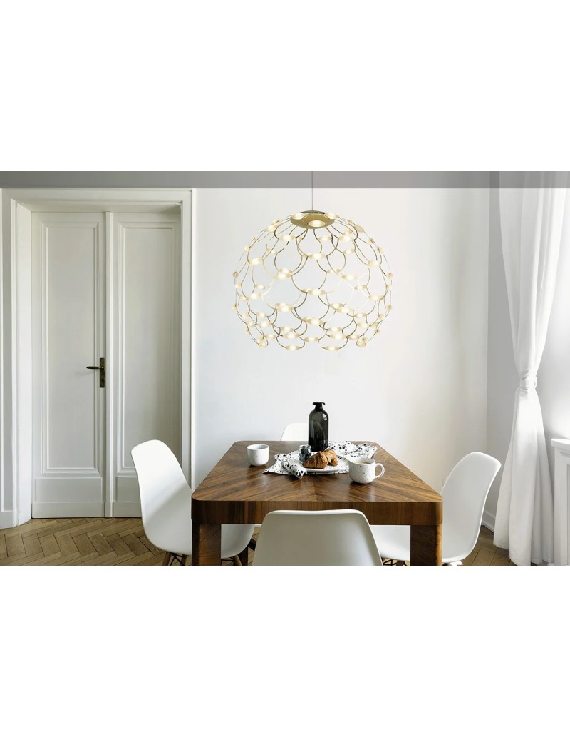 Lampada a sospensione LED Lamoi Ø 60 cm in oro, luce naturale 4000 K | Sforzin Miloox -SFORZIN - MILOOX