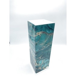 Vaso rettangolare Emerald effetto marmorizzato smeraldo e oro, H 41 cm | First Class -FIRST CLASS - FEMIANO - ELITE 2