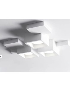 Plafoniera SF-Side in gesso verniciabile a 3 luci GX53, 42 x 42 cm | Sforzin Miloox -SFORZIN - MILOOX