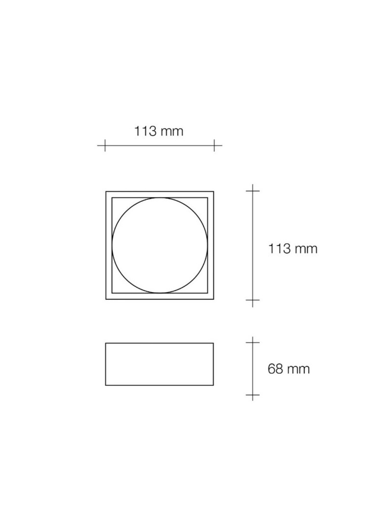 Faretto da incasso quadrato Filiatra in gesso per cartongesso, GX53 max 12 W | Sforzin -SFORZIN - MILOOX