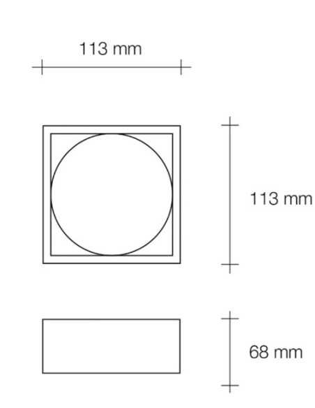 Faretto da incasso quadrato Filiatra in gesso per cartongesso, GX53 max 12 W | Sforzin -SFORZIN - MILOOX