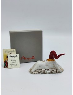 Statua Vesuvio da appoggio con corno rosso in ceramica fatta a mano | Maruzzella Ceramiche -MARUZZELLA CERAMICHE