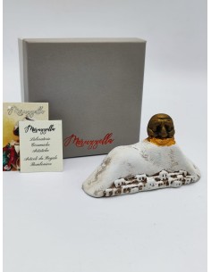 Statua Vesuvio da appoggio con Pulcinella in ceramica fatta a mano | Maruzzella Ceramiche -MARUZZELLA CERAMICHE