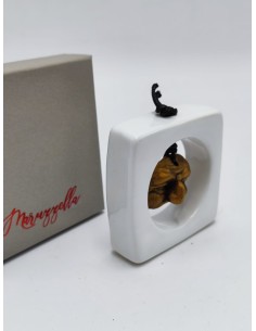 Cornice piccola in ceramica bianca con maschera di Pulcinella | Maruzzella -MARUZZELLA CERAMICHE 2