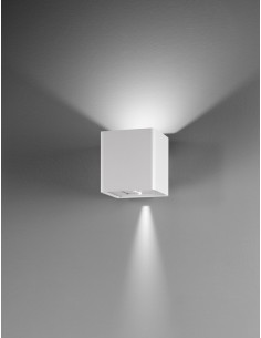 Applique LED Beam a cubo bianco con doppio fascio regolabile, 2x5 W 4000 K, IP54 | Perenz -PERENZ