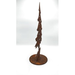 Abete decorativo con stelle in metallo corten naturale, H 50 cm | Bolzonella -BOLZONELLA 2